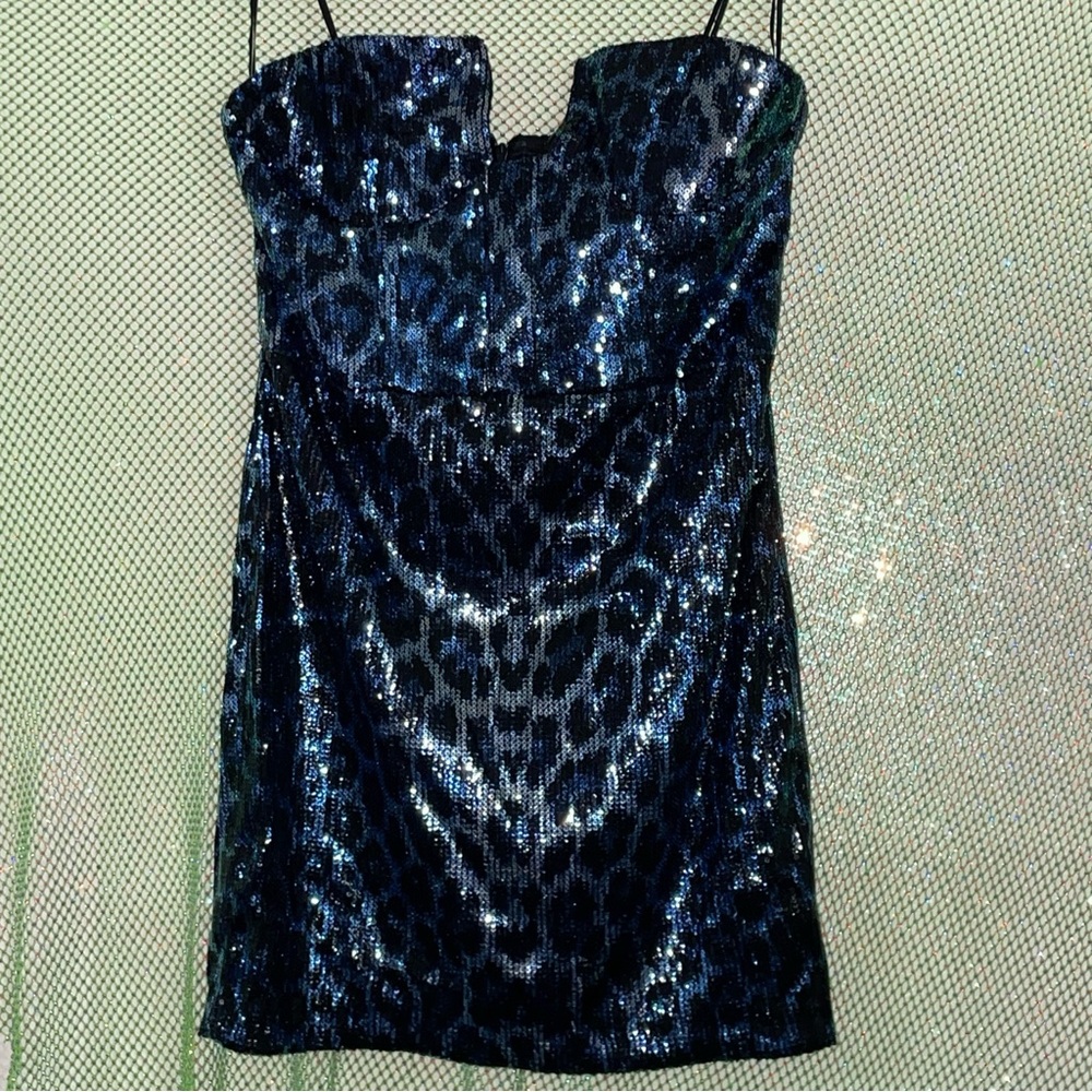 Sequin Leopard Print Dress